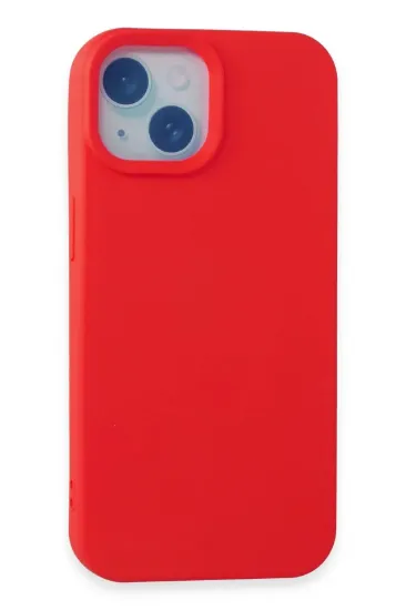Newface iPhone 15 Kılıf Nano içi Kadife Silikon - Kırmızı resmi