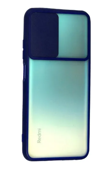 Newface Xiaomi Redmi Note 10 Kılıf Palm Buzlu Kamera Sürgülü Silikon - Lacivert resmi