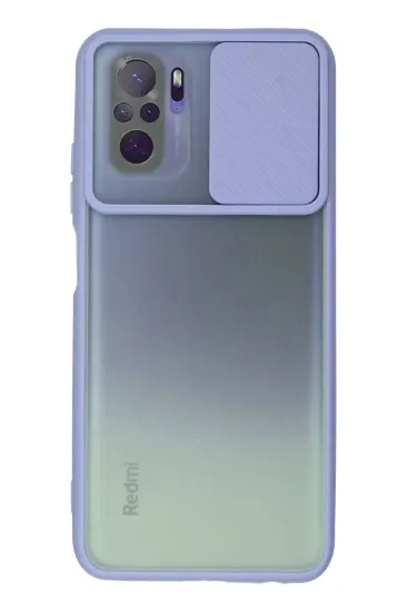 Newface Xiaomi Redmi Note 10 Kılıf Palm Buzlu Kamera Sürgülü Silikon - Lila resmi