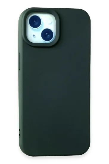 Newface iPhone 15 Kılıf Nano içi Kadife Silikon - Koyu Yeşil resmi