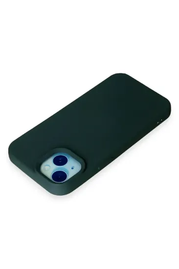 Newface iPhone 15 Kılıf Nano içi Kadife Silikon - Koyu Yeşil resmi