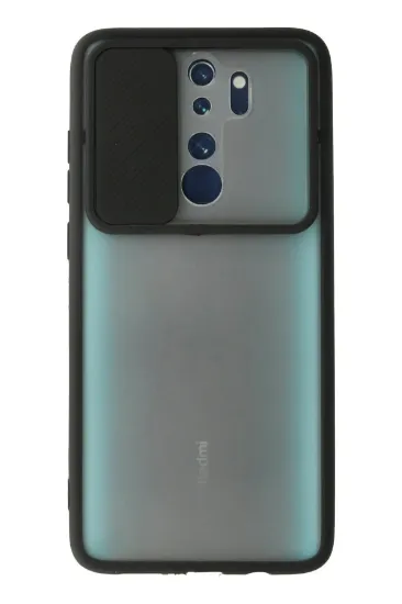 Newface Xiaomi Redmi Note 8 Pro Kılıf Palm Buzlu Kamera Sürgülü Silikon - Siyah resmi