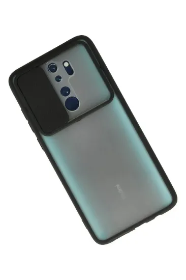 Newface Xiaomi Redmi Note 8 Pro Kılıf Palm Buzlu Kamera Sürgülü Silikon - Siyah resmi
