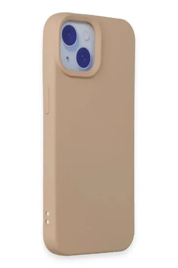 Newface iPhone 15 Kılıf Nano içi Kadife Silikon - Pudra resmi
