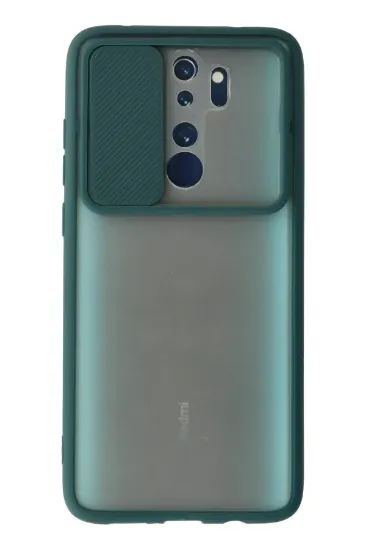 Newface Xiaomi Redmi Note 8 Pro Kılıf Palm Buzlu Kamera Sürgülü Silikon - Yeşil resmi