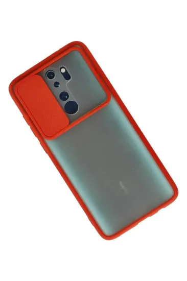 Newface Xiaomi Redmi Note 8 Pro Kılıf Palm Buzlu Kamera Sürgülü Silikon - Kırmızı resmi
