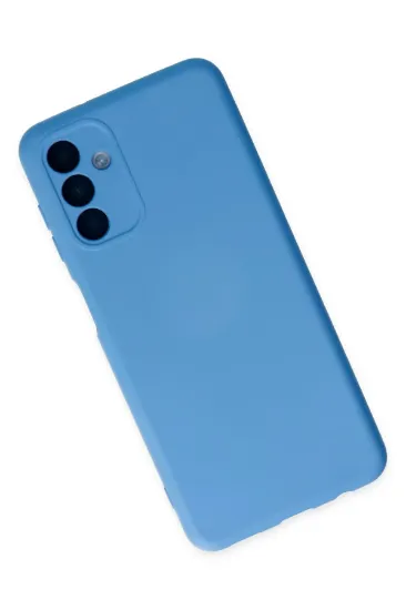 Newface Samsung Galaxy A04S Kılıf Nano içi Kadife Silikon - Mavi resmi