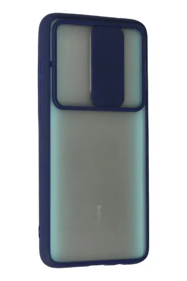 Newface Xiaomi Redmi Note 8 Pro Kılıf Palm Buzlu Kamera Sürgülü Silikon - Lacivert resmi