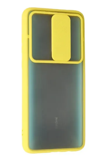 Newface Xiaomi Redmi Note 8 Pro Kılıf Palm Buzlu Kamera Sürgülü Silikon - Sarı resmi