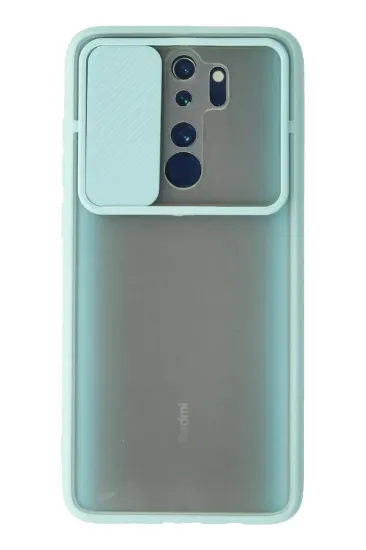 Newface Xiaomi Redmi Note 8 Pro Kılıf Palm Buzlu Kamera Sürgülü Silikon - Turkuaz resmi