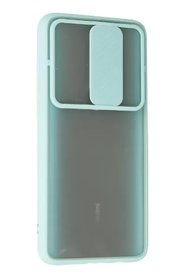 Newface Xiaomi Redmi Note 8 Pro Kılıf Palm Buzlu Kamera Sürgülü Silikon - Turkuaz resmi