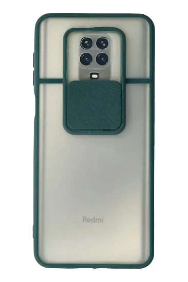 Newface Xiaomi Redmi Note 9 Pro Kılıf Palm Buzlu Kamera Sürgülü Silikon - Yeşil resmi