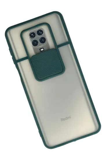 Newface Xiaomi Redmi Note 9 Pro Kılıf Palm Buzlu Kamera Sürgülü Silikon - Yeşil resmi