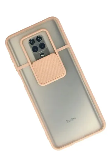 Newface Xiaomi Redmi Note 9 Pro Kılıf Palm Buzlu Kamera Sürgülü Silikon - Pembe resmi