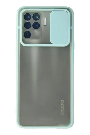 Newface Oppo Reno 5 Lite Kılıf Palm Buzlu Kamera Sürgülü Silikon - Turkuaz resmi