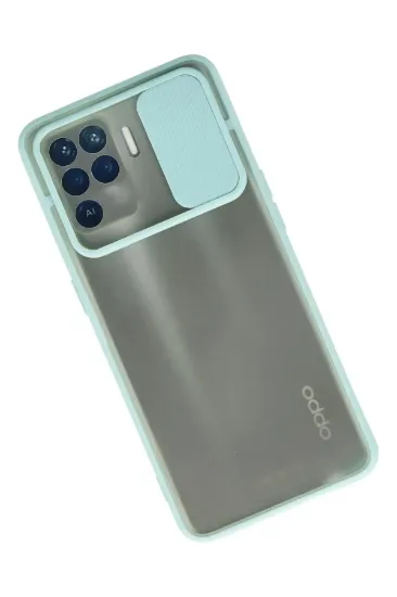 Newface Oppo Reno 5 Lite Kılıf Palm Buzlu Kamera Sürgülü Silikon - Turkuaz resmi