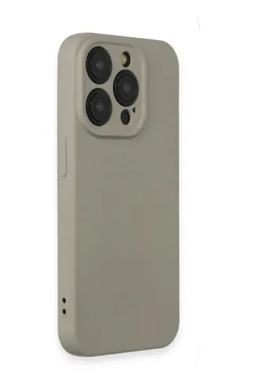 Newface iPhone 15 Pro Kılıf Nano içi Kadife Silikon - Beyaz Titanyum resmi