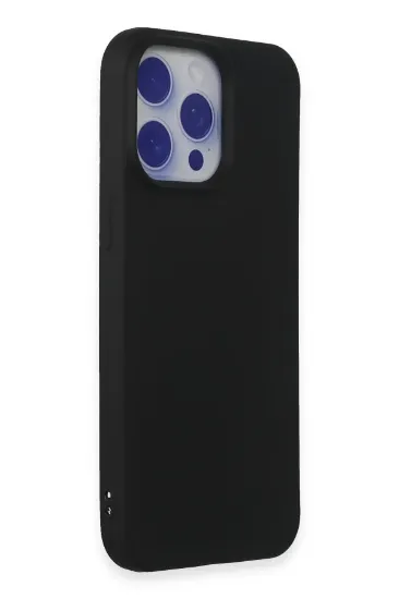 Newface iPhone 15 Pro Max Kılıf Nano içi Kadife Silikon - Siyah resmi
