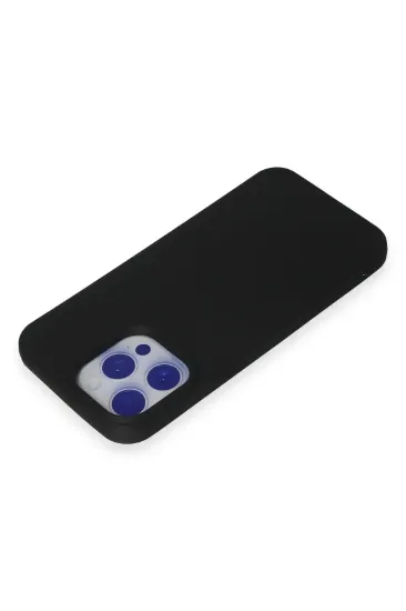 Newface iPhone 15 Pro Max Kılıf Nano içi Kadife Silikon - Siyah resmi