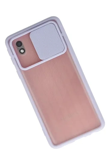 Newface Samsung Galaxy A01 Core Kılıf Palm Buzlu Kamera Sürgülü Silikon - Lila resmi