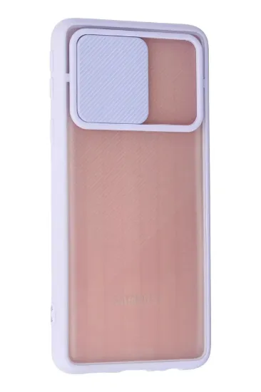 Newface Samsung Galaxy A01 Core Kılıf Palm Buzlu Kamera Sürgülü Silikon - Lila resmi