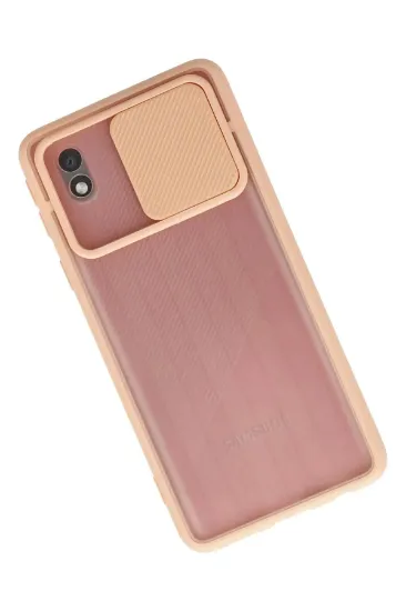 Newface Samsung Galaxy A01 Core Kılıf Palm Buzlu Kamera Sürgülü Silikon - Pembe resmi