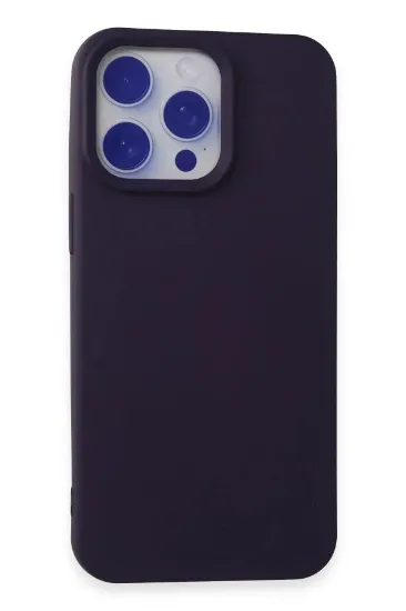 Newface iPhone 15 Pro Max Kılıf Nano içi Kadife Silikon - Mor resmi