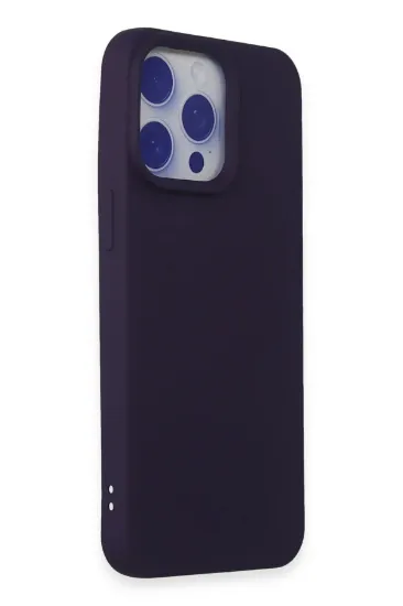 Newface iPhone 15 Pro Max Kılıf Nano içi Kadife Silikon - Mor resmi