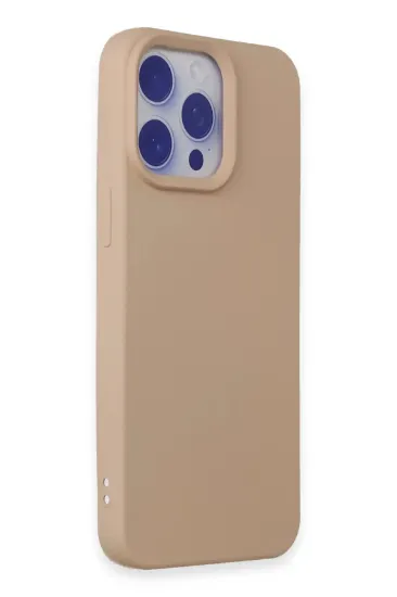Newface iPhone 15 Pro Max Kılıf Nano içi Kadife Silikon - Pudra resmi