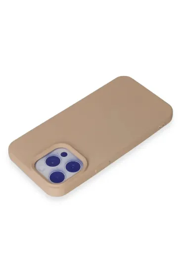 Newface iPhone 15 Pro Max Kılıf Nano içi Kadife Silikon - Pudra resmi
