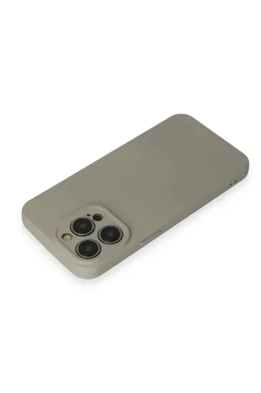 Newface iPhone 15 Pro Max Kılıf Nano içi Kadife Silikon - Beyaz Titanyum resmi