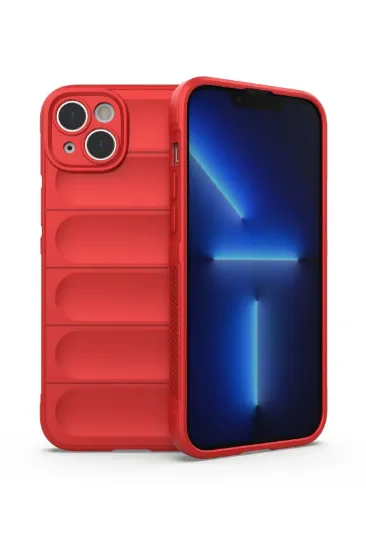 Newface iPhone 15 Kılıf Optimum Silikon - Kırmızı resmi