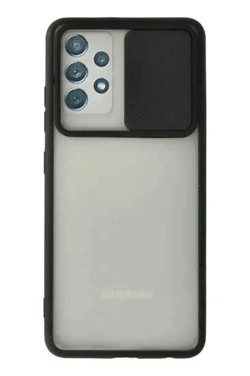 Newface Samsung Galaxy A32 Kılıf Palm Buzlu Kamera Sürgülü Silikon - Siyah resmi