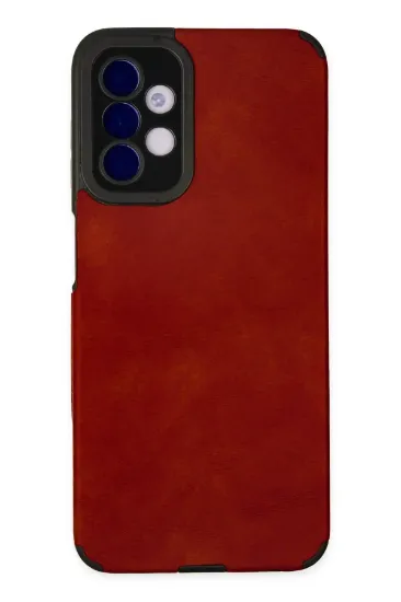 Newface Samsung Galaxy A04S Kılıf Loop Deri Silikon - Kırmızı resmi