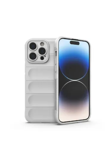 Newface iPhone 15 Pro Kılıf Optimum Silikon - Krem resmi