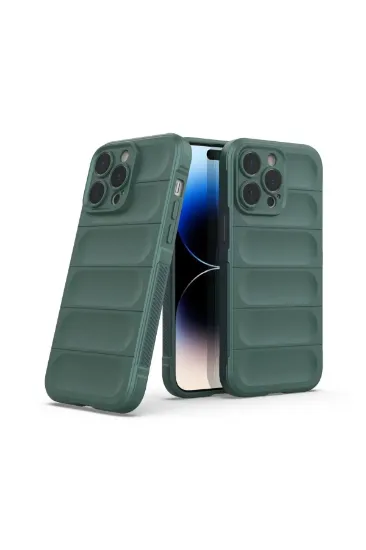 Newface iPhone 15 Pro Max Kılıf Optimum Silikon - Koyu Yeşil resmi
