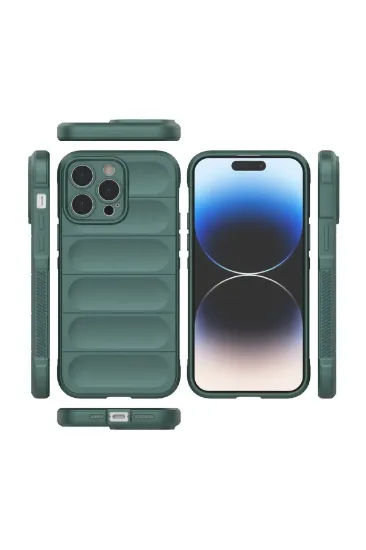 Newface iPhone 15 Pro Max Kılıf Optimum Silikon - Koyu Yeşil resmi