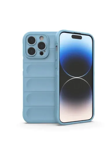 Newface iPhone 15 Pro Max Kılıf Optimum Silikon - Sky Blue resmi