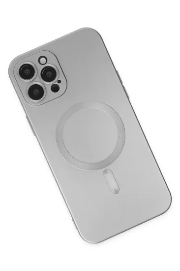 Newface iPhone 12 Pro Max Kılıf Moshi Lens Magneticsafe Silikon - Gümüş resmi