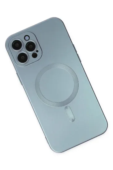 Newface iPhone 12 Pro Max Kılıf Moshi Lens Magneticsafe Silikon - Sierra Blue resmi