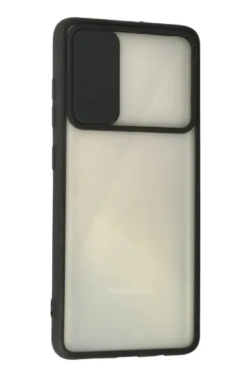 Newface Samsung Galaxy A71 Kılıf Palm Buzlu Kamera Sürgülü Silikon - Siyah resmi