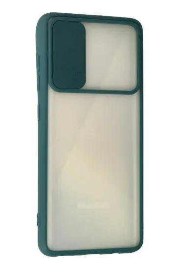 Newface Samsung Galaxy A71 Kılıf Palm Buzlu Kamera Sürgülü Silikon - Yeşil resmi