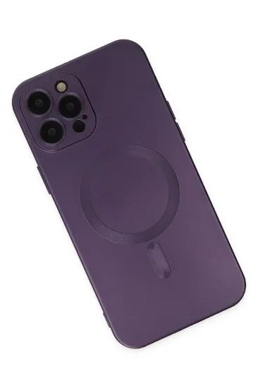 Newface iPhone 12 Pro Max Kılıf Moshi Lens Magneticsafe Silikon - Mor resmi