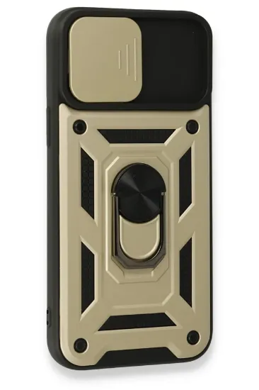 Newface iPhone 15 Pro Max Kılıf Pars Lens Yüzüklü Silikon - Gold resmi