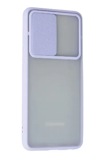Newface Samsung Galaxy A72 Kılıf Palm Buzlu Kamera Sürgülü Silikon - Lila resmi