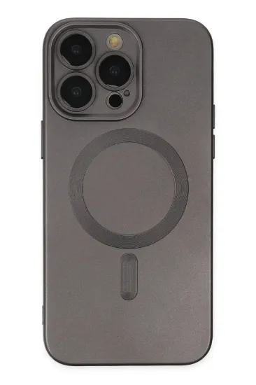 Newface iPhone 13 Pro Max Kılıf Moshi Lens Magneticsafe Silikon - Füme resmi