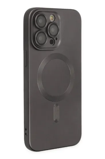 Newface iPhone 13 Pro Max Kılıf Moshi Lens Magneticsafe Silikon - Füme resmi