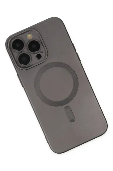 Newface iPhone 13 Pro Max Kılıf Moshi Lens Magneticsafe Silikon - Füme resmi