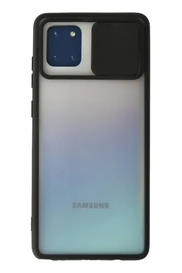 Newface Samsung Galaxy A81 / Note 10 Lite Kılıf Palm Buzlu Kamera Sürgülü Silikon - Siyah resmi