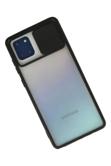Newface Samsung Galaxy A81 / Note 10 Lite Kılıf Palm Buzlu Kamera Sürgülü Silikon - Siyah resmi